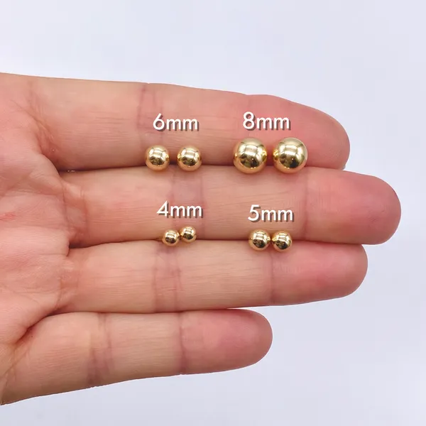 MIDAS 8mm POLISHED BALL STUD EARRINGS Image 2 Carats Mcallen, TX