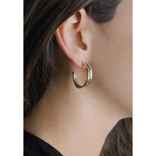 ANABEL ARAM Farrier Mixed Metal Hoop Earrings Image 2 Carats Mcallen, TX