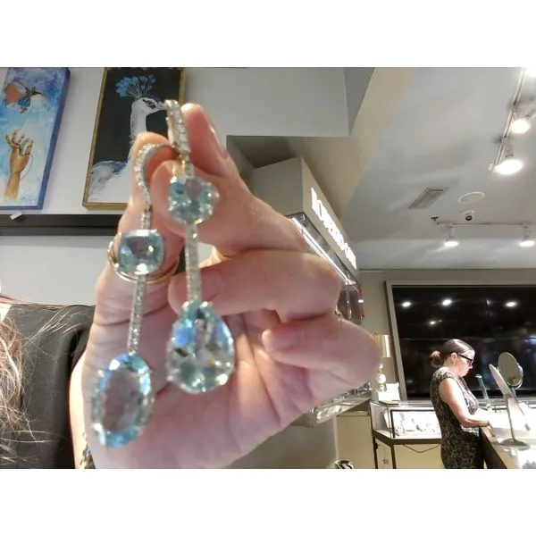 Asymmetric Coll 18K White Gold Earrings Carats Mcallen, TX