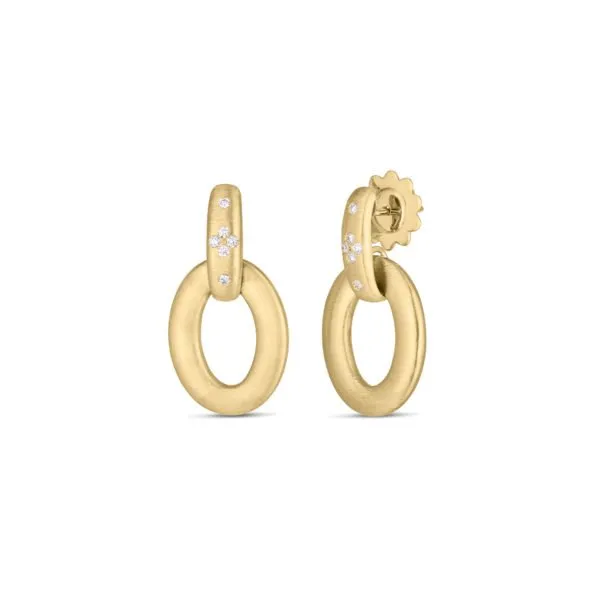 RROBERTO COIN 18K YG DUCHESSA DIAM ACCENT SATIN DOORKNOCKER EARRINGS Carats Mcallen, TX