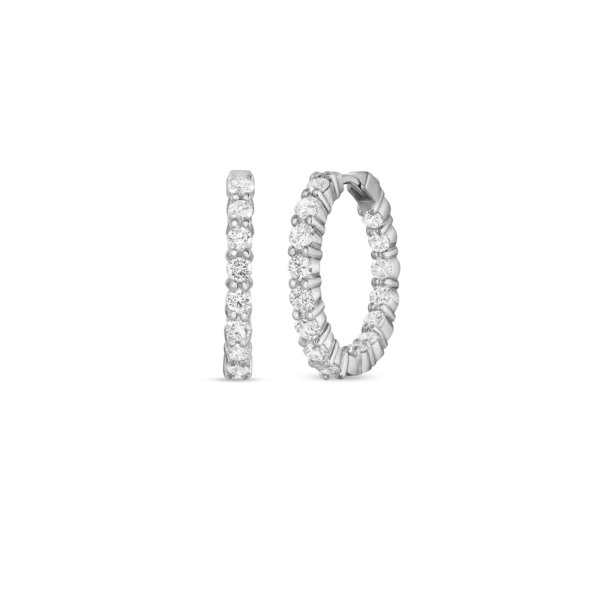 ROBERTO COIN SMALL DIAMOND HOOPS Carats Mcallen, TX