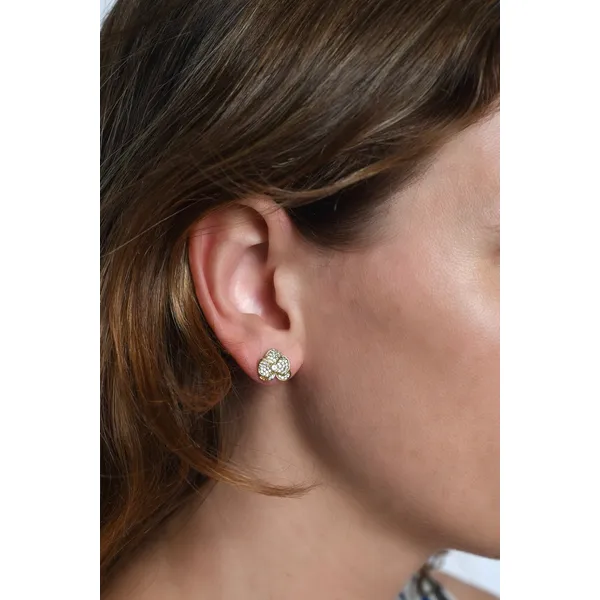 ANABEL ARAM Orchid White Pavé Studs, Gold Image 2 Carats Mcallen, TX