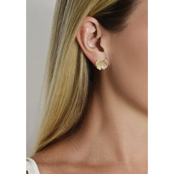 Anabel Aram Butterfly Stud Gold Earrings Image 2 Carats Mcallen, TX