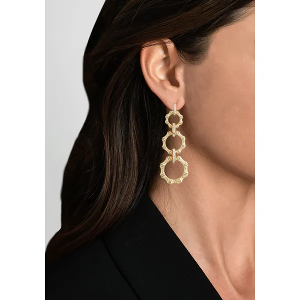 BAMBOO LONG CHAIN EARRINGS Image 2 Carats Mcallen, TX