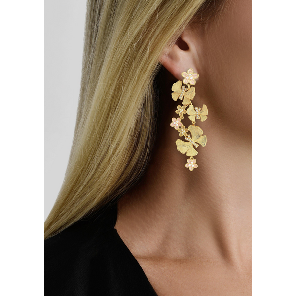 ANABEL ARAM BUTTERFLY WITH FLOWERS DANGLE EARRINGS Image 2 Carats Mcallen, TX