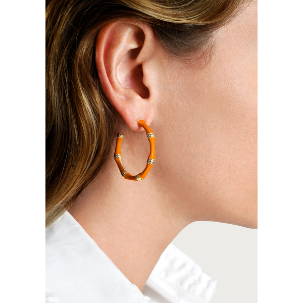 Clementine Bamboo Enameled Hoop Earrings Image 2 Carats Mcallen, TX