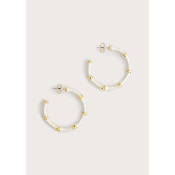 Bamboo Enameled Hoop Earrings Carats Mcallen, TX