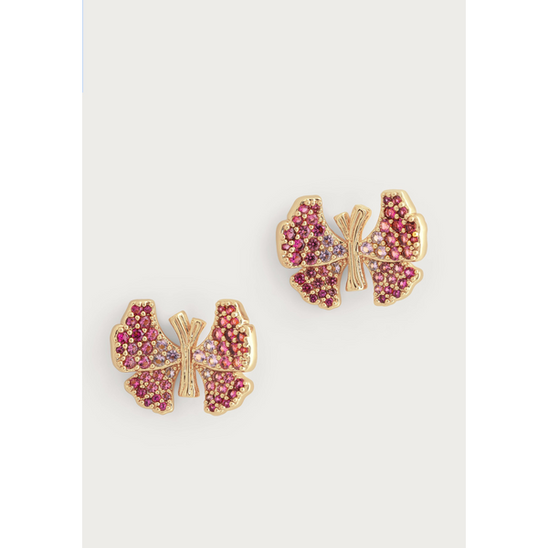 Butterfly Pink Pavé Stud Earrings Carats Mcallen, TX