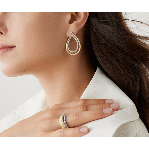 Masai 18K Yellow Gold Drop Earrings with Diamonds Image 2 Carats Mcallen, TX