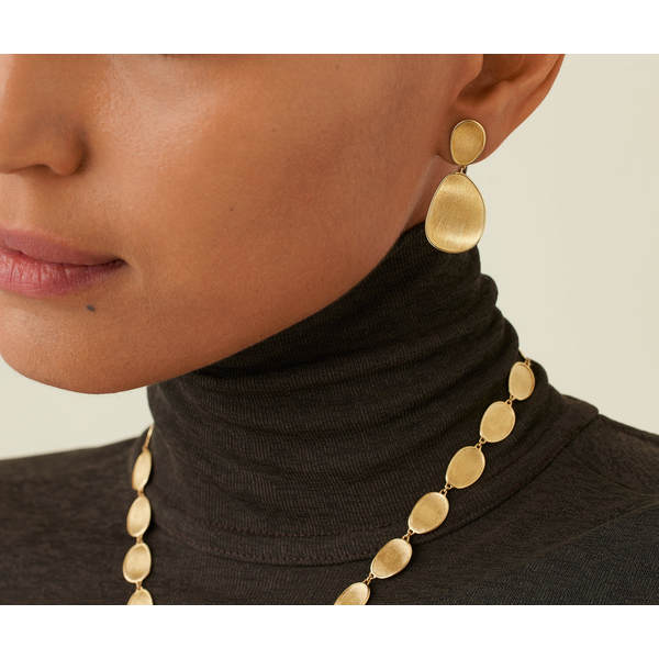 Lunaria 18K Yellow Gold Small Double Drop Earrings Image 2 Carats Mcallen, TX