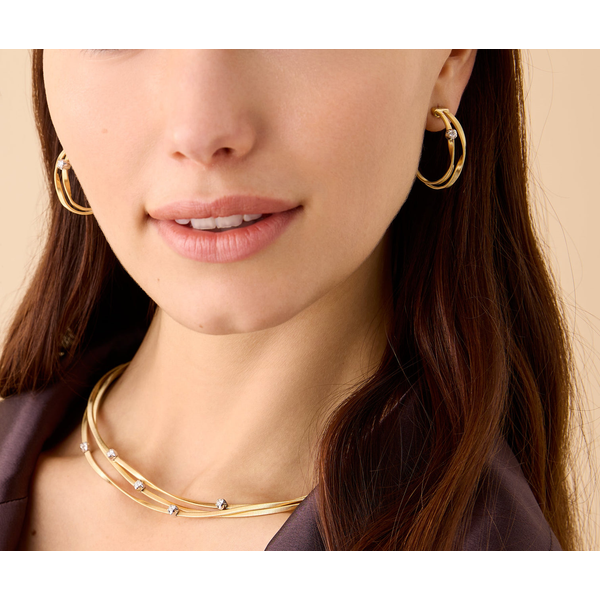 Marrakech 18K Yellow Gold Multi-Strand Hoops with Diamond Stations, 1