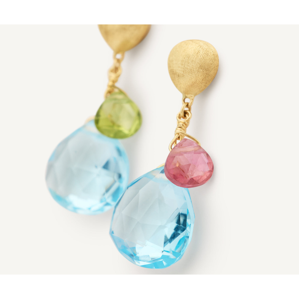 Paradise 18K Yellow Gold Gemstone Drop Earrings Image 3 Carats Mcallen, TX
