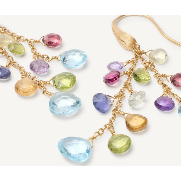 Paradise 18K Yellow Gold Multi-Strand Gemstone Earrings Image 3 Carats Mcallen, TX