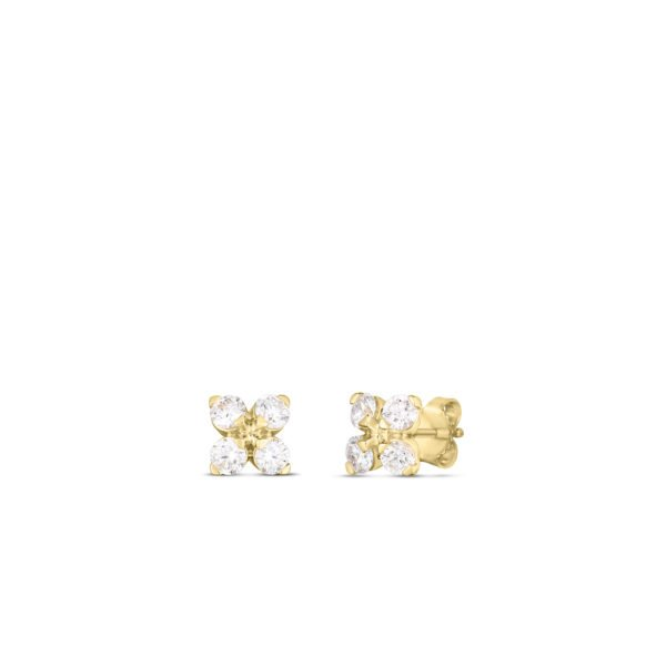 18K YELLOW GOLD LOVE IN VERONA DIAMOND STUD EARRINGS Carats Mcallen, TX