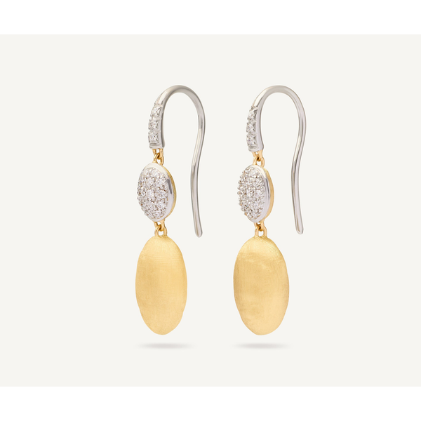 Siviglia 18K Yellow Gold Hook Earrings with Diamond Accent Carats Mcallen, TX