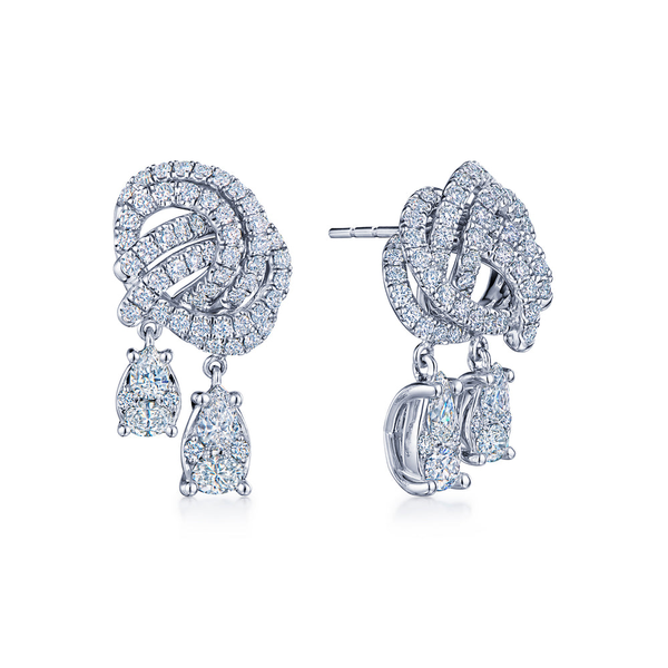 Entwine knot Stud Earrings With Diamond Drops Carats Mcallen, TX