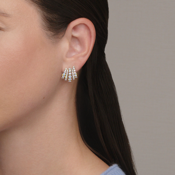 Lyric Five-Row Huggie Earrings With Diamonds 18K YG Image 2 Carats Mcallen, TX