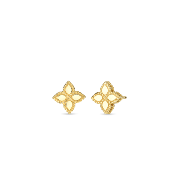 18K YELLOW GOLD PRINCESS FLOWER SMALL STUD EARRINGS Carats Mcallen, TX