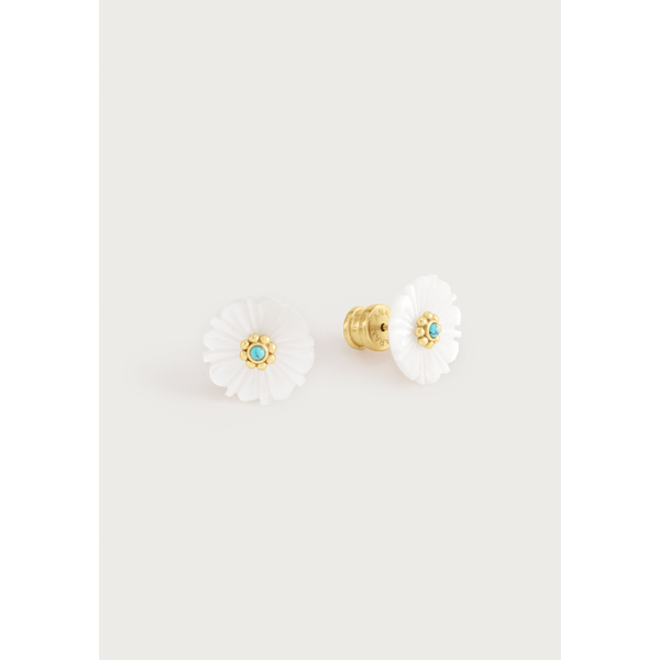 ANABEL ARAM Milos Carved Stone Flower Stud Earrings, Pearl Carats Mcallen, TX