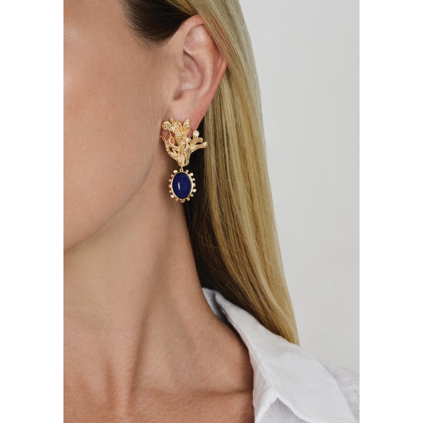 Kelp With Lapis Drop Earrings Image 2 Carats Mcallen, TX