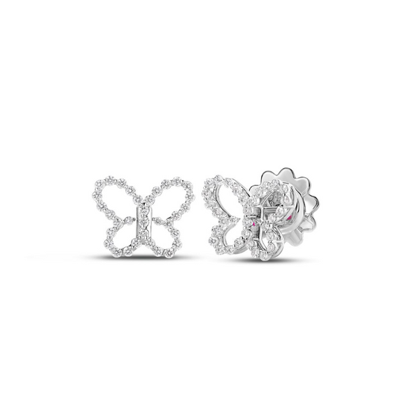 18K WHITE GOLD DIAMOND JASMINE BUTTERFLY EARRINGS Carats Mcallen, TX