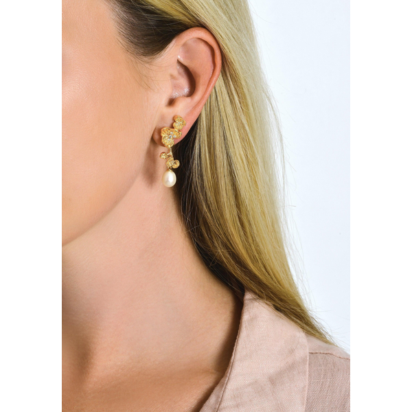 ORCHID WITH PEARL DROP EARRINGS Carats Mcallen, TX