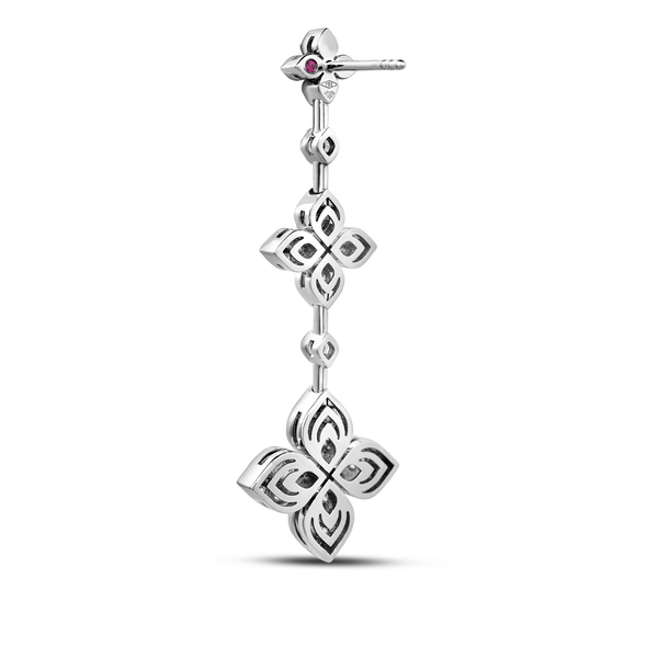 18K WHITE GOLD DIA LOVE IN VERONA 3 FLOWER DROP EARRINGS Image 2 Carats Mcallen, TX