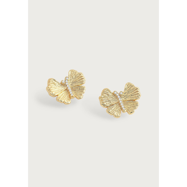 Anabel Aram Butterfly Stud Gold Earrings Image 3 Carats Mcallen, TX