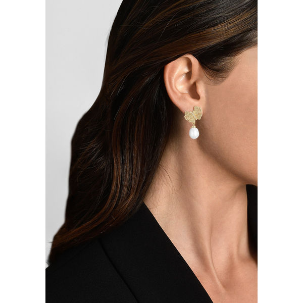 Butterfly With Pearl Drop Earrings Image 2 Carats Mcallen, TX