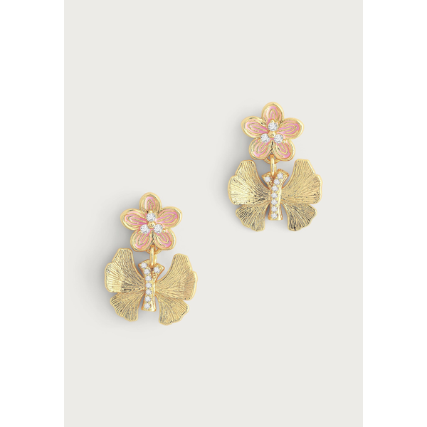 Anabel Aram Butterfly With Enamel Flower Earrings Carats Mcallen, TX