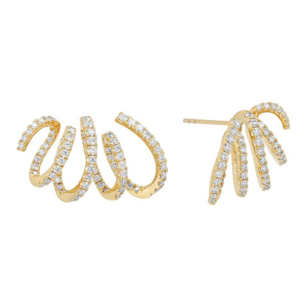 Kwiat Diamond Swirl Stud Earrings in Yellow Gold Carats Mcallen, TX
