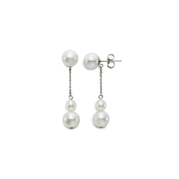 4.5-7.5 MM FRESHWATER PEAR EARRINGS 14KT YG 1 1/4