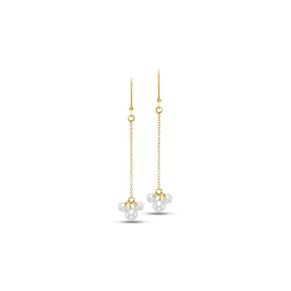 3.5-4/5.5-6MM FRESHWATER PEARL EARRINGS 14KT YG 1 3/4