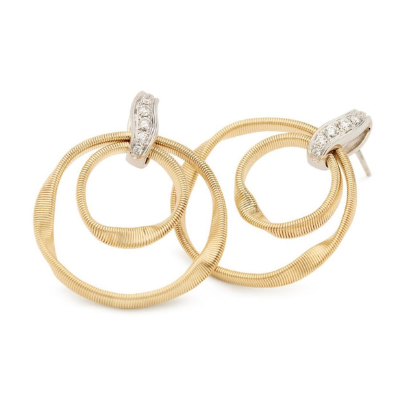 Marco Bicego 18k Yellow Gold Marrakech Coil Hoops with Diamonds Carats Mcallen, TX