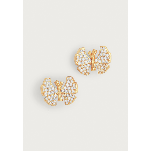 Butterfly White Pavé Stud Earrings Carats Mcallen, TX