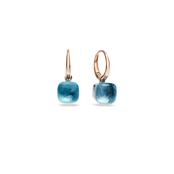 POMELLATO NUDO PETIT ROSE/WHITE GOLD DROP SKY BLUE TOPAZ EARRINGS Carats Mcallen, TX