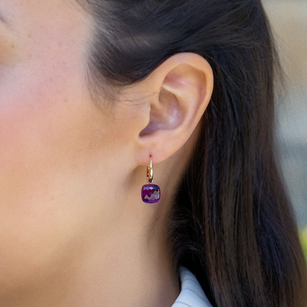 POMELLATO NUDO PETIT ROSE/WHITE GOLD DROP AMETHYST EARRINGS Image 2 Carats Mcallen, TX