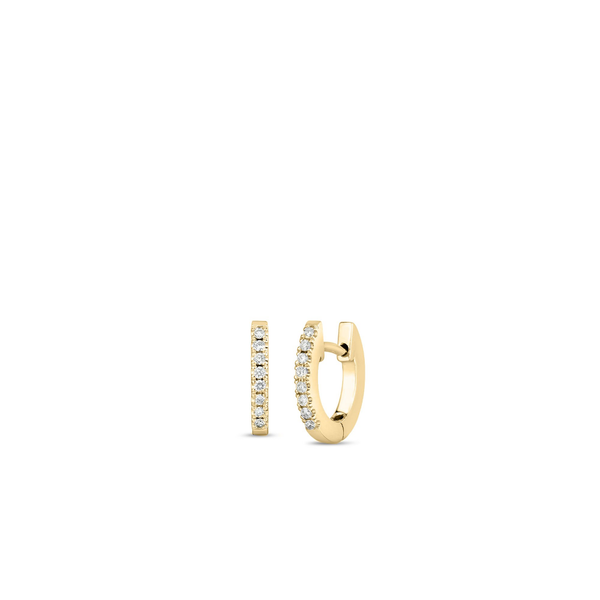 ROBERTO COIN 18K YELLOW GOLD CLASSIC DIAMOND XX SMALL HOOP EARRING Carats Mcallen, TX