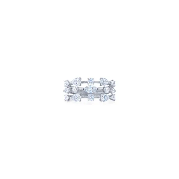 Starry Night Three-Row Ring with Mixed Shape Diamonds Carats Mcallen, TX