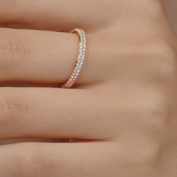 Moonlight Three-Row Ring with Pavé Diamonds Image 2 Carats Mcallen, TX