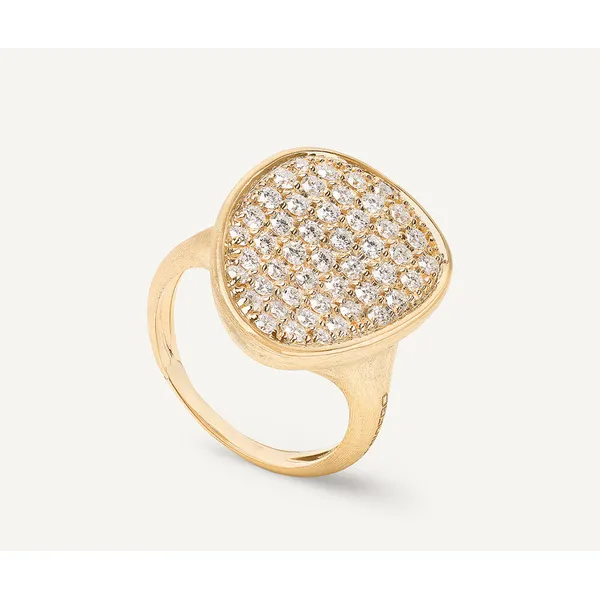 MARCO BICEGO LUNARIA 18K Yellow Gold Diamond Pavé Cocktail Ring Carats Mcallen, TX