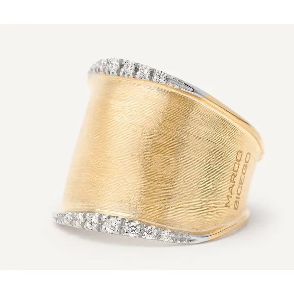 MARCO BICEGO LUNARIA 18K Yellow Gold Large Band with Diamonds Size 7 Image 3 Carats Mcallen, TX