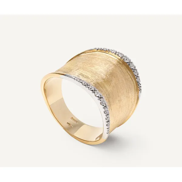 MARCO BICEGO LUNARIA 18K Yellow Gold Large Band with Diamonds Size 7 Carats Mcallen, TX