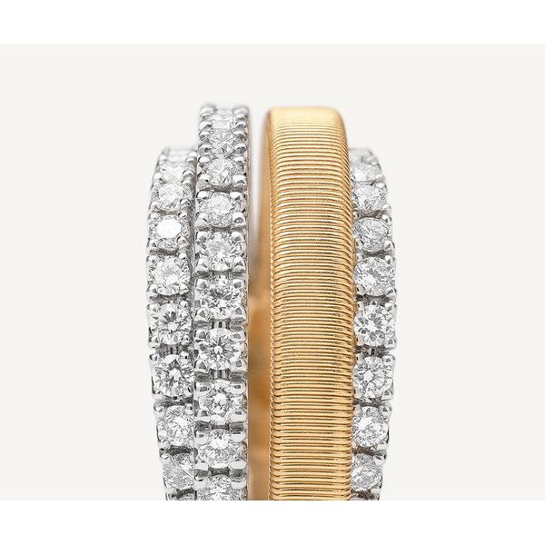 MARCO BICEGO MASAI 18K Yellow Gold 4-Strand Coil Ring With 2 Diamond Pavé Bands Image 2 Carats Mcallen, TX
