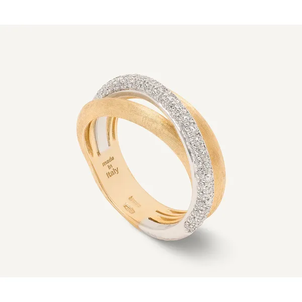 MARCO BICEGO JAIPUR GOLD 18K Yellow Gold 3-Strand Diamond Stackable Ring Carats Mcallen, TX