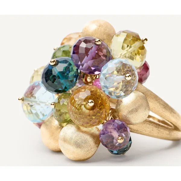MARCO BICEGO AFRICA 18K Yellow Gold Mixed Gemstone Large Cocktail Ring Image 2 Carats Mcallen, TX