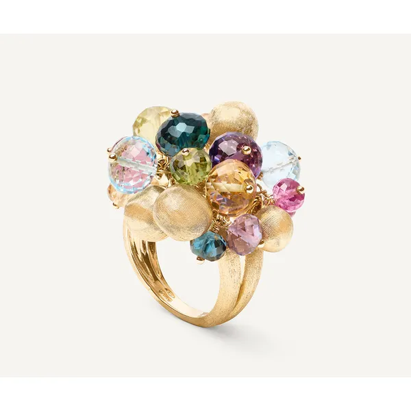 MARCO BICEGO AFRICA 18K Yellow Gold Mixed Gemstone Large Cocktail Ring Carats Mcallen, TX