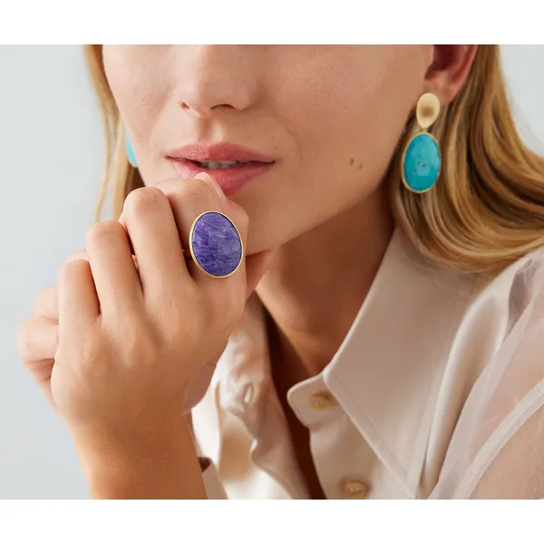 MARCO BICEGO LUNARIA 18K Yellow Gold Cocktail Ring With Charoite Image 2 Carats Mcallen, TX