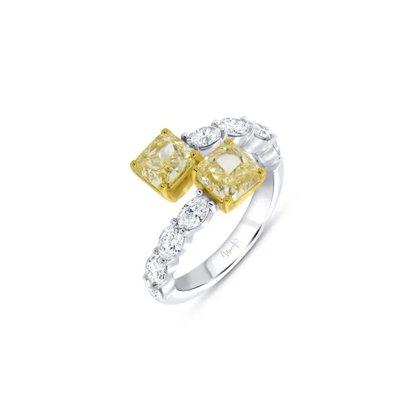 Uneek Natureal Collection Bypass Radiant Fancy Light Yellow Diamond Fashion Ring Carats Mcallen, TX