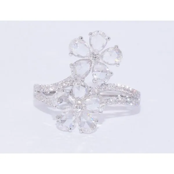 KWIAT ROSE CUT DIAMOND TWIN FLOWER RING Carats Mcallen, TX